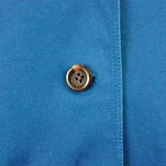 Ann Taylor Cobalt Blue Canvas Car Coat Button Front Cuffs Collar Size XS Petite - Picture 6 of 10